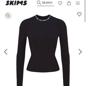 SKIMS Black Long Sleeve Top